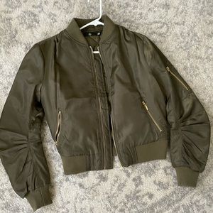 Green bomber jacket